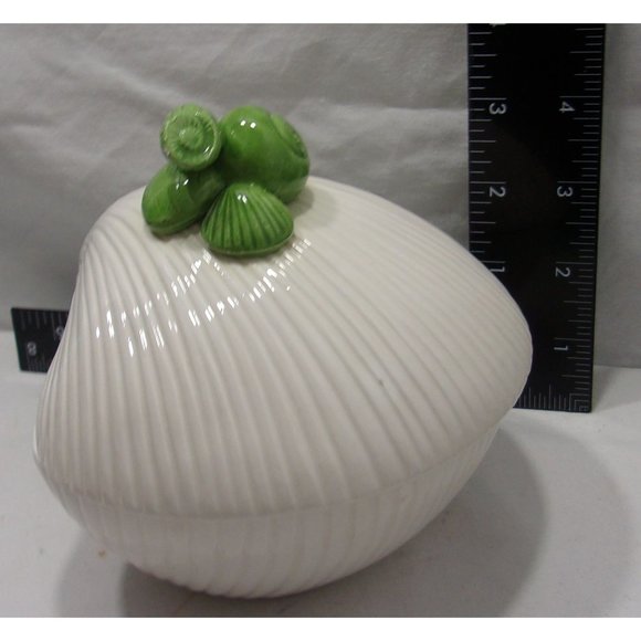 Fitz & Floyd Hand Painted Clam Shell Lidded Jewelry/Trinket Box Dish 5 1/4" - Picture 9 of 10